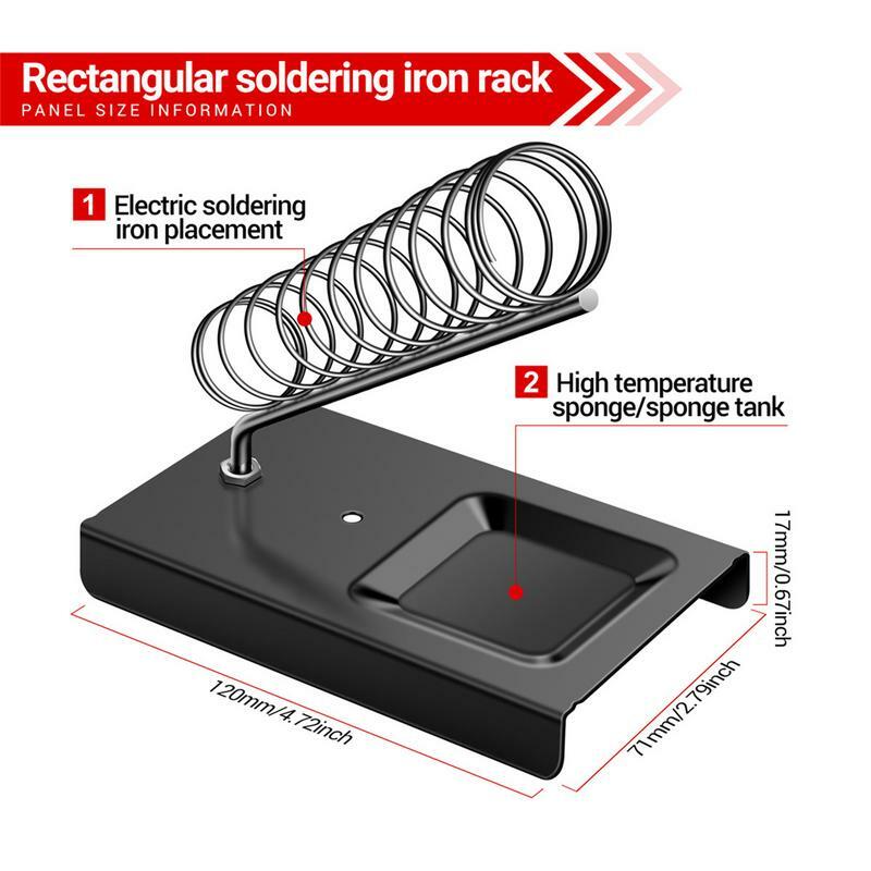 Solder besi berdiri portabel, dudukan timah solder dengan spons pembersih las, aksesori besi solder listrik