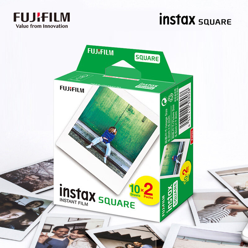 10แผ่น Fujifilm Instax ฟิล์มโพลารอยด์สีขาว/ขอบสีดำรูปถ่ายสำหรับกล้อง Instax SQ10 SQ6 Share SP-3 Printer