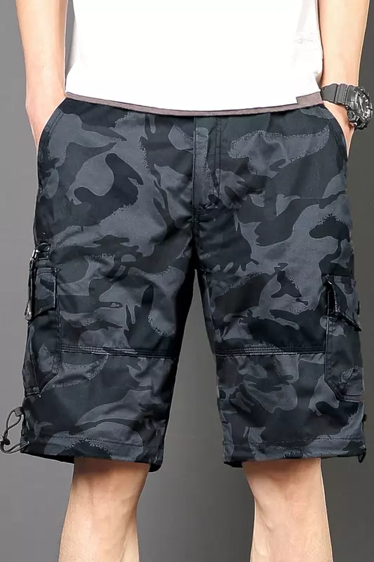 Camuflagem masculina camo casual algodão carga shorts do exército tactical joggers shorts homem solto militar tático trabalho calças de carga curta