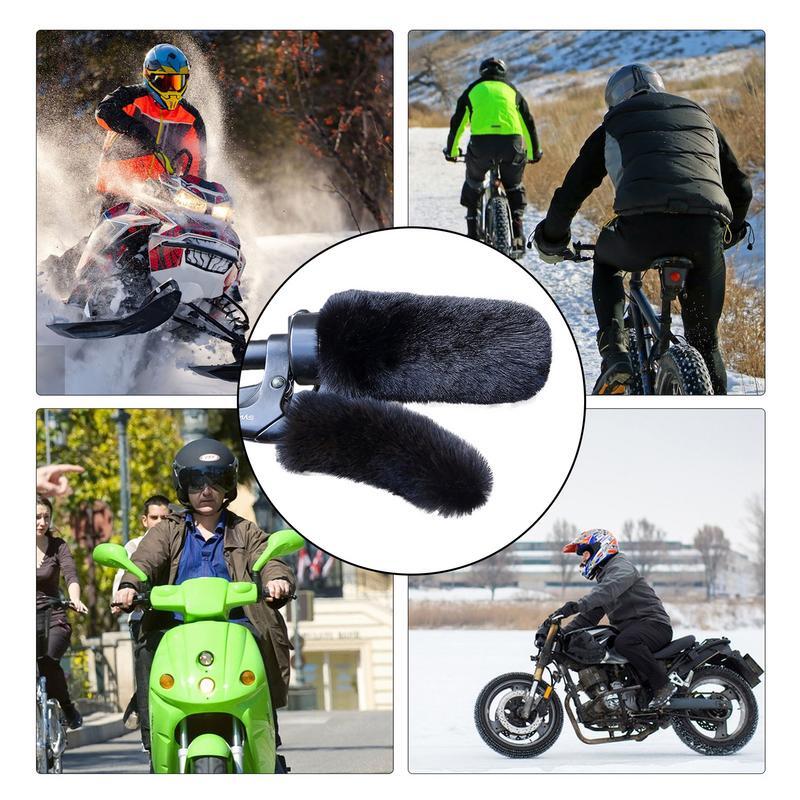 Cubierta de palanca de freno de bicicleta, Protector de mano de felpa suave y cálida, empuñaduras protectoras antideslizantes, accesorios de bicicleta