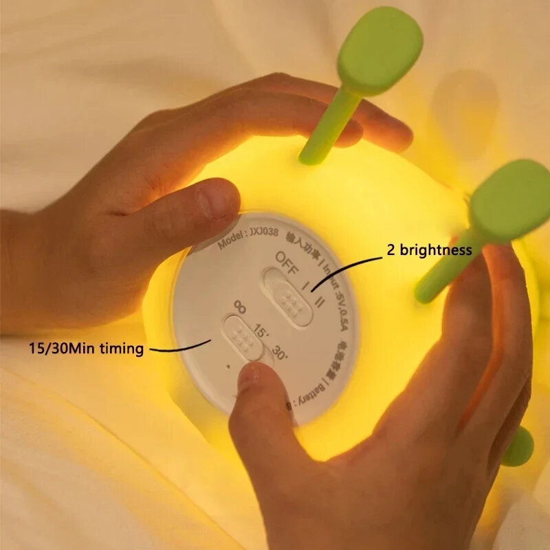 Śliczny Mango lampka nocna z USB LED akumulator silikonowy do sypialni lampa pokojowa kontrola czujnika dekoracje do pokoju dla dzieci dotykowy