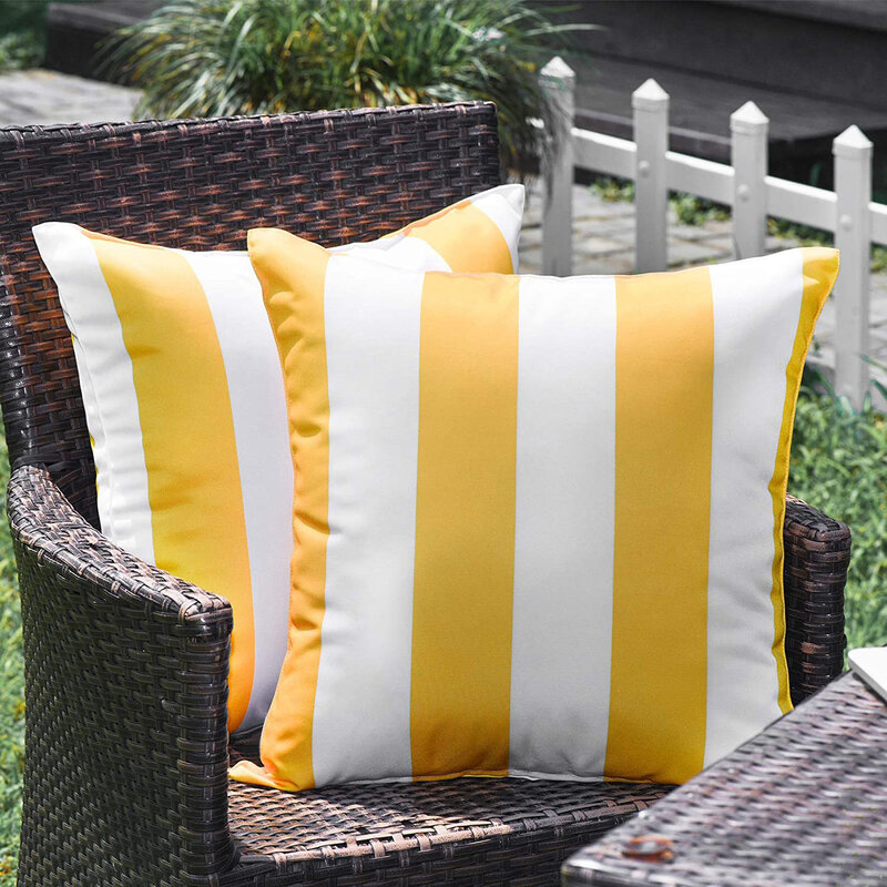 45x45CM Striped printed outdoor pillowcase Waterproof fade proof tent garden cushion cover
