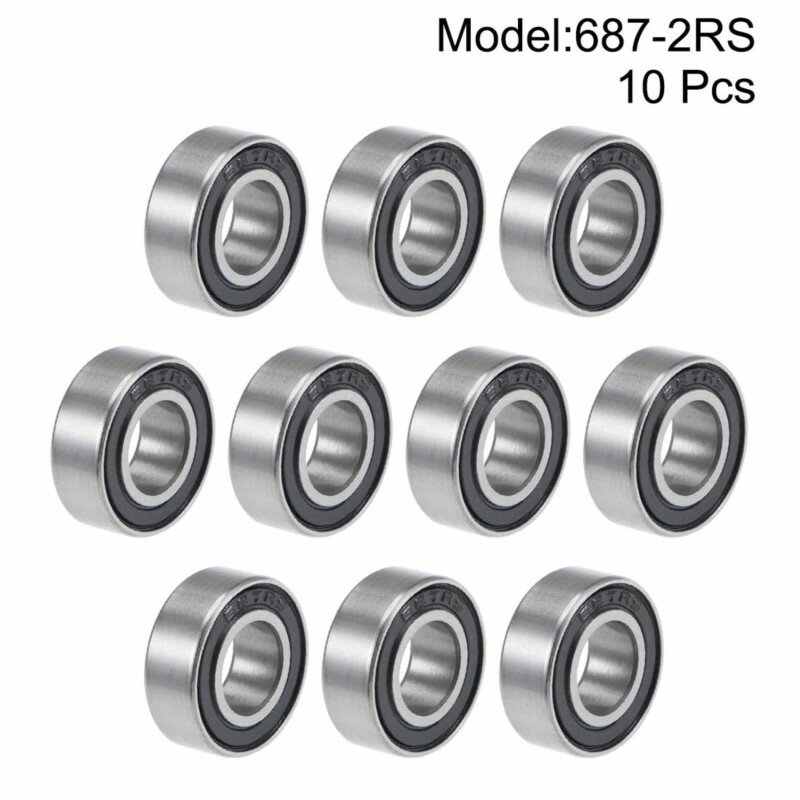 Rodamiento de bolas de ranura profunda sellada de goma, rodamiento en miniatura de acero cromado P6 ABEC3, piezas, 634, 636, 638, 695, 696, 698, 2RS, 1/10 ABEC-5