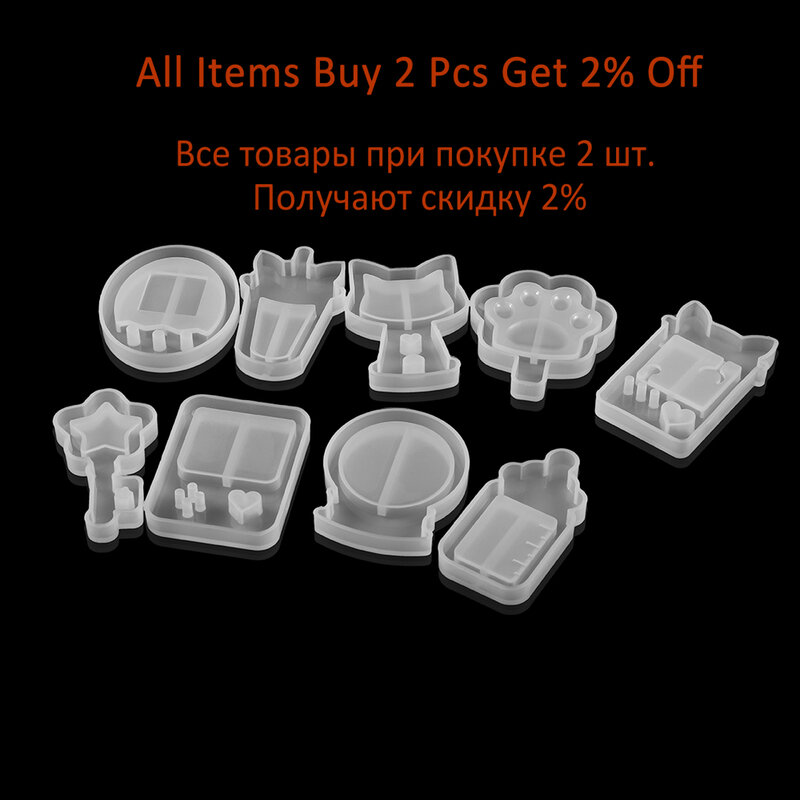 1Pcs Clear Quicksand Cat Paw Game Console Silicone Molds Shaker Oil UV Resin Epoxy Keychain Mold For DIY Pendant Jewelry Making