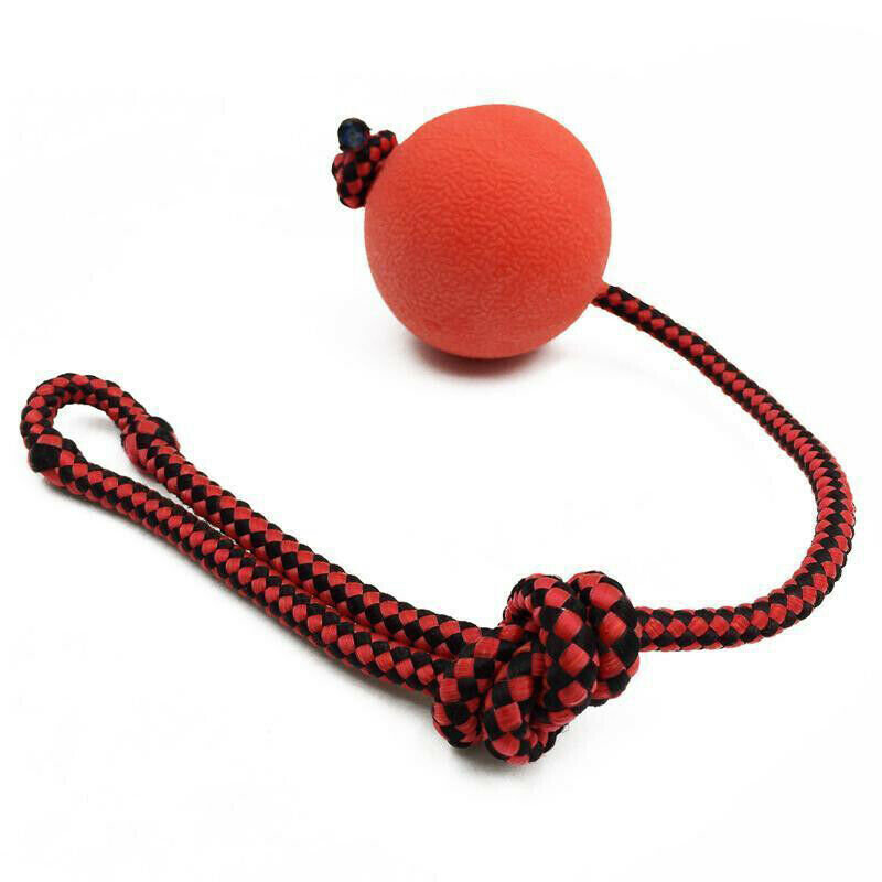 Red rope 7CM pet chew-resistant solid rubber elastic ball toy dog training ball