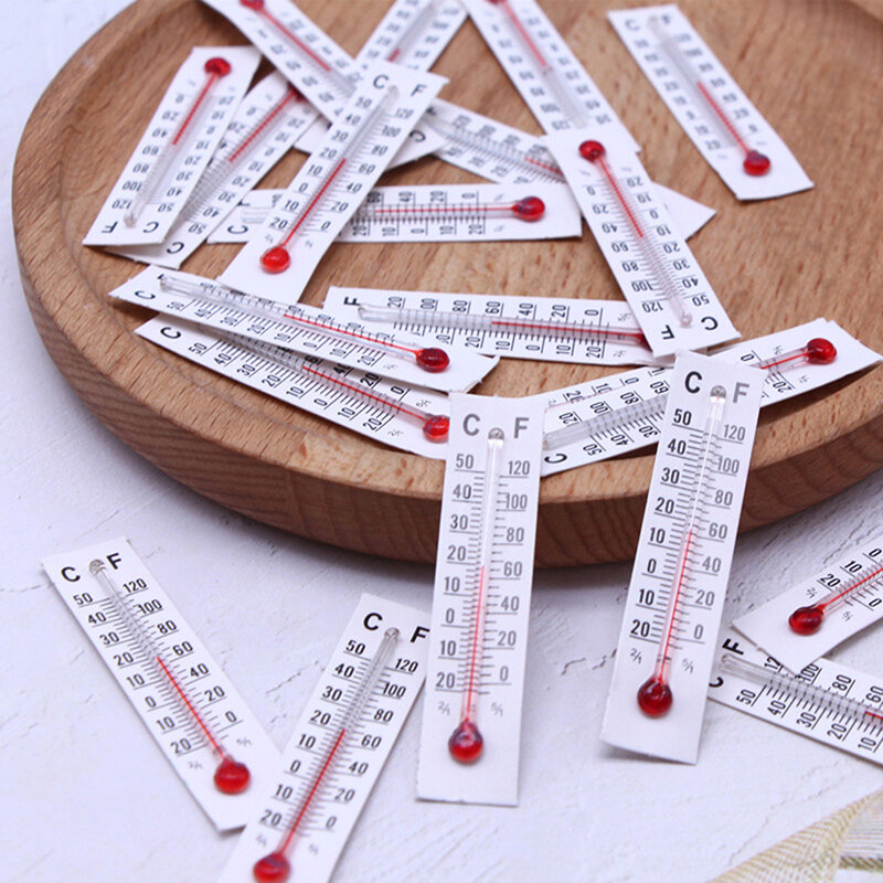 5Pcs Dollhouse Miniature Cardboard Thermometer Model Bedroom Home Living Scene Decor Toy