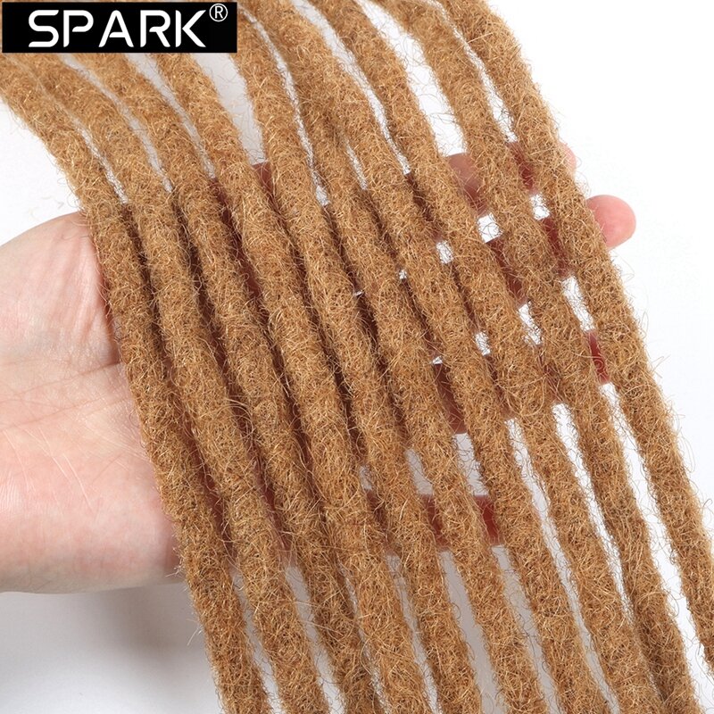 SPARK-Dreadlocks au crochet faits à la main, tresses de cheveux, style hip-hop, extensions de perruque de tressage, 100% cheveux humains, 10 brins, 6 "-24"