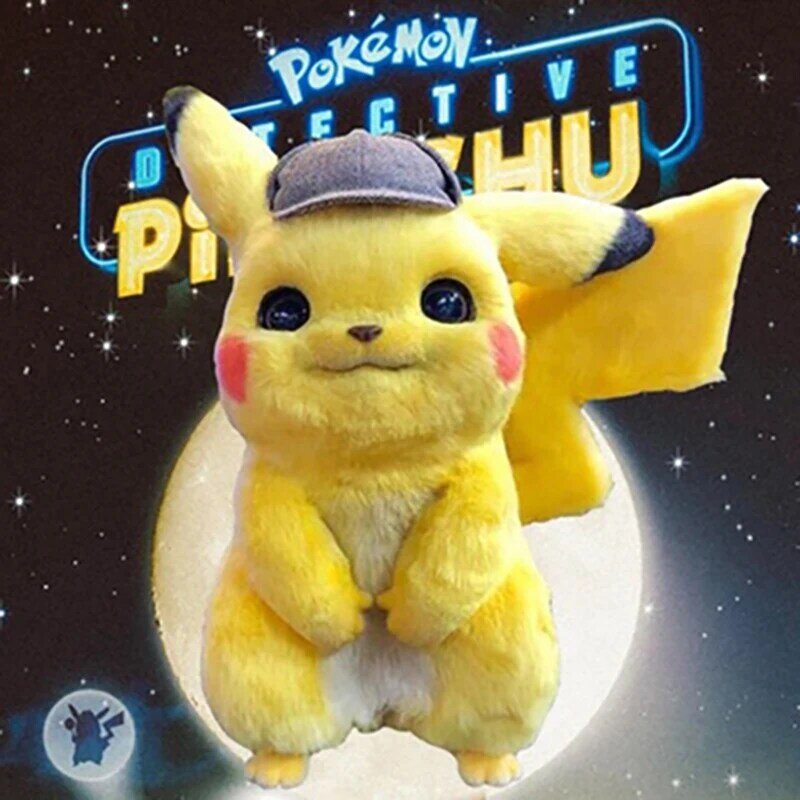 28cm oryginalny Pokemon detektyw Pikachu pluszowe zabawki wysokiej jakości słodkie Anime zabawka na prezent dla dziecka zabawki dla dzieci Cartoon Peluche Pikachu