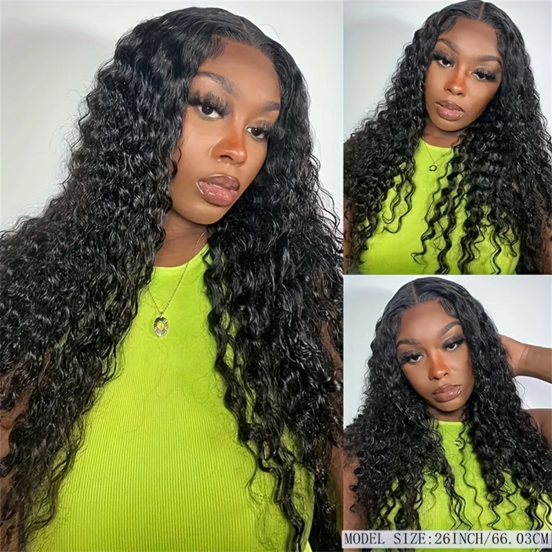 Wear And Go Glueless Wigs Deep Wave Lace Closure Wigs 4X4 HD Deep Curly Wet and Wavy Ready to Wear Lace Closure Wigs