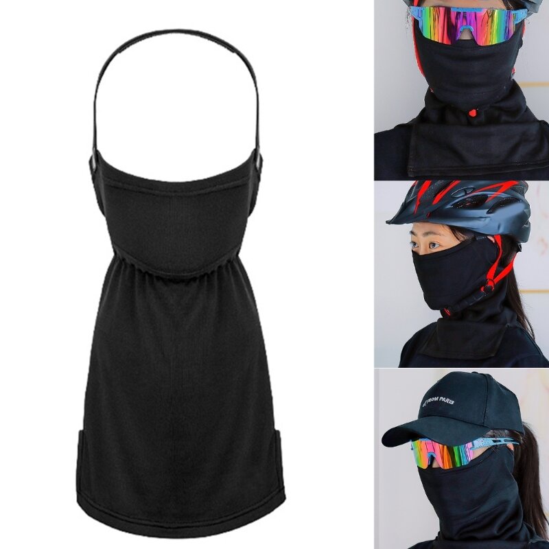Winter Scarf for Men Woman Thick Bandana Knitted Solid Scarf with Elastic Headband Women Neck Warmer Thick Ski Mask