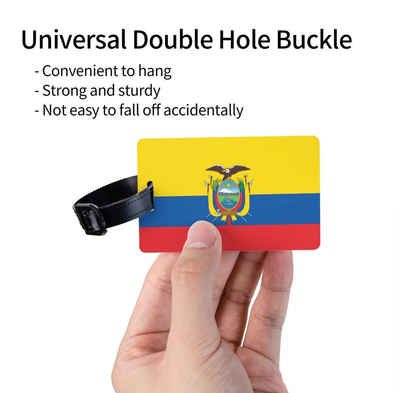 Tag bagasi bendera Ekuador untuk koper lucu label bagasi bangga Ecuadorean penutup privasi kartu ID nama