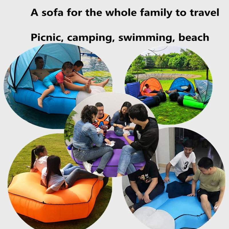 2023 nowy nadmuchiwany materac Sofa na taras piknik na plaży łóżko polowe przenośny parasolka mata basen poduszki