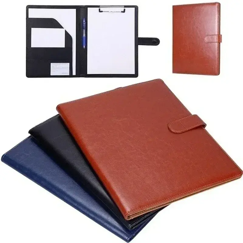 Multifunctional A4 Conference Folder Business Stationery PU Leather Contract File Folders Binder Office Supplies Desk Organizers