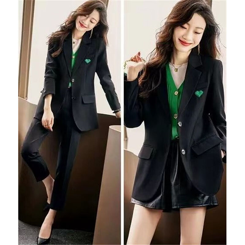 Women's Korean Style Suit Jacket Spring Autumn 2024 New High-End Highly Praised Loose Suit Coat Fashion Ladies Outerwear Tops