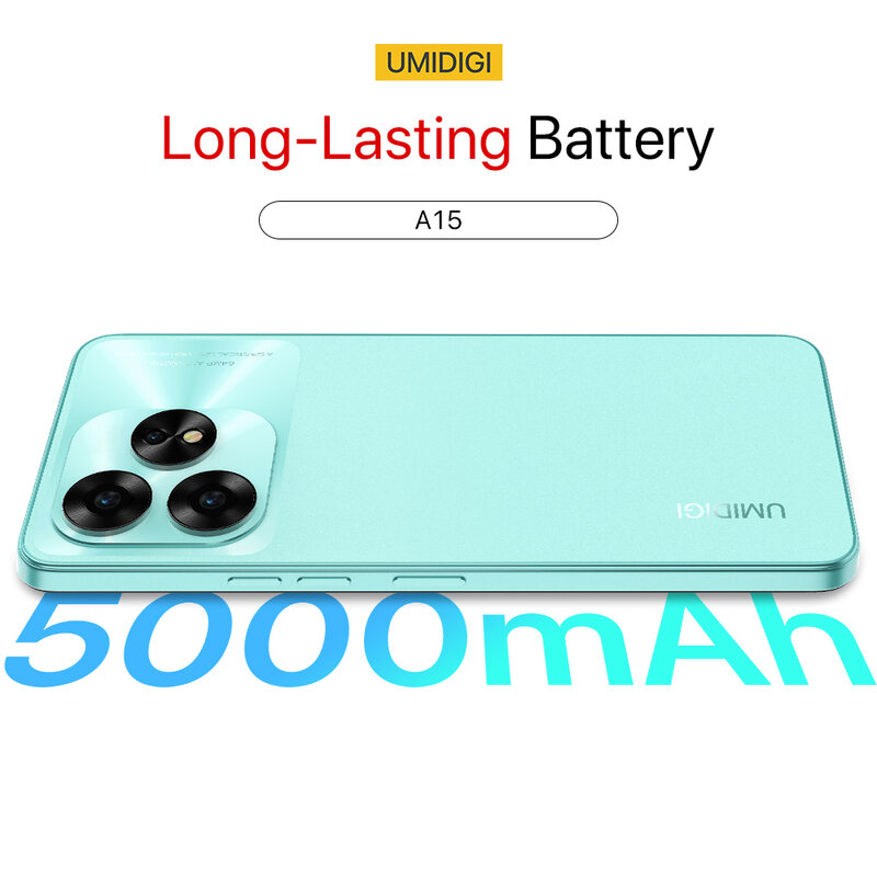 UMIDIGI A15 Smartphone 8GB+256GB 6.7"HD+ Display 5000mAh Battery 20W Quick Charging Unisoc T606 4G 64MP NFC Cellphone Android