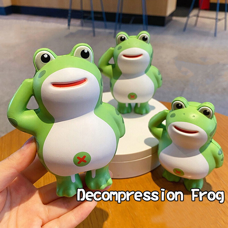 1PC Cartoon Decompression Vent Toy Squeeze Toy Cute Frog Toy EVA Slow Rebound Pinch Music Net Red Cartoon Frog