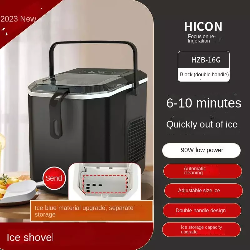 HICON Energy Efficient Ice Machine, 220V, para uso doméstico, dormitório e exterior