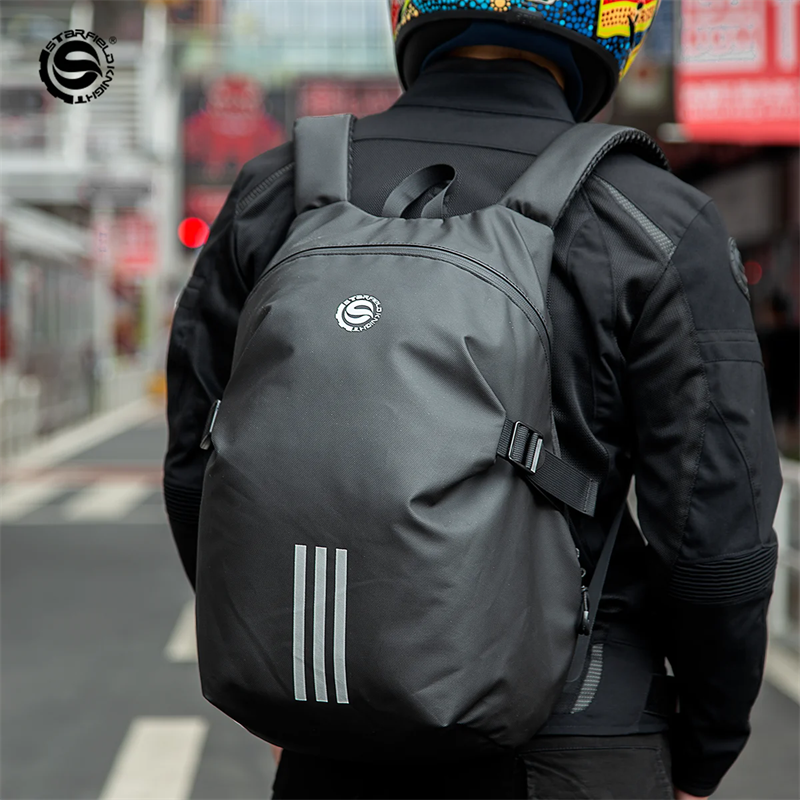 SFK High-capacity Helmet Bag Multifunctional Waterproof Backpack Motorcycle Riding Gears Night Reflection Logo Outdoor Travel