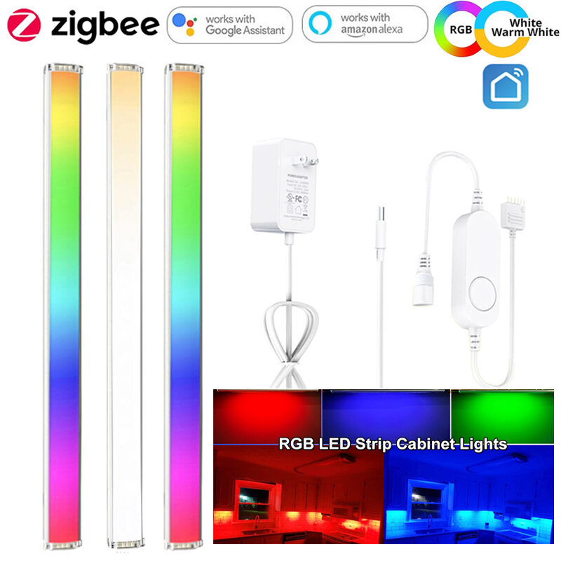 DC12V تويا زيجبي 3.0 تحت الكابين الذكية LED ضوء عدة RGB/CCT عكس الضوء ضوء الليل للمطبخ نوم ديكور APP/التحكم الصوتي