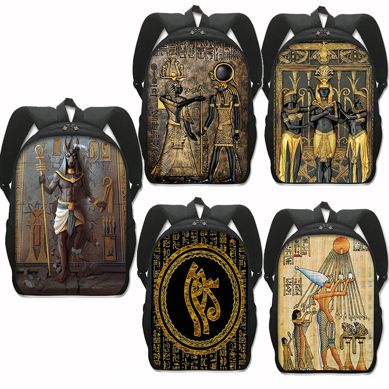 Рюкзак с принтом древнего египетского искусства для подростков, для мальчиков и девочек, из Египта, Фараона, Анубиса, сумки для книг, холщовые школьные ранцы