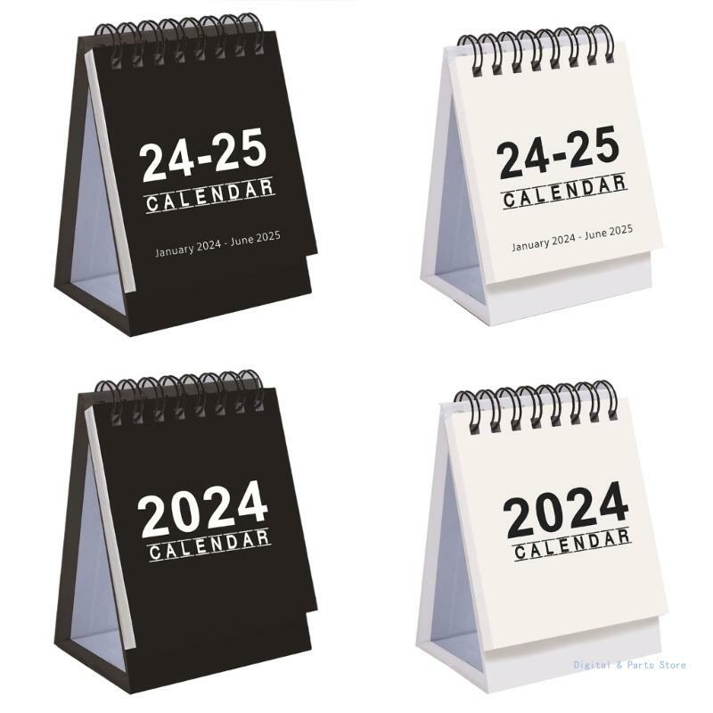 Mini calendário de mesa M17F 2024 para decoração de escritórios domésticos para planejador de programação diária