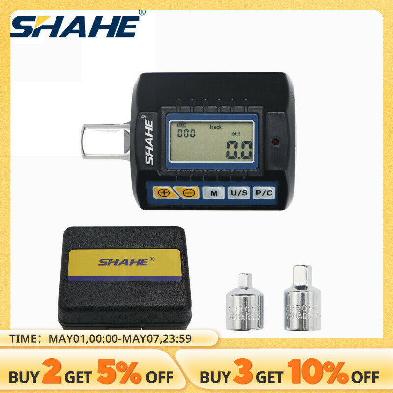 Adattatore di coppia digitale SHAHE 1/2 "Drive Include adattatori per chiave dinamometrica elettronica da 3/8" e 1/4 "Set bici riparazione auto bicicletta
