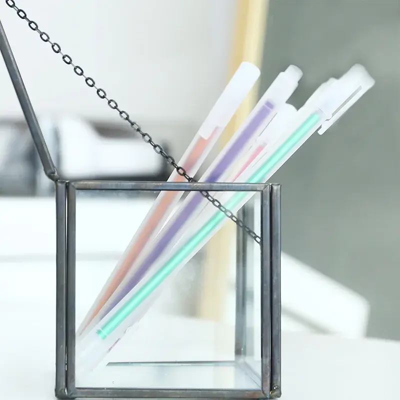 60 pcs Gel Pen Stationery Simple Wind Transparent Sand Watercolor Pen Neutral 0.5mm School Supplies For Writing Stool