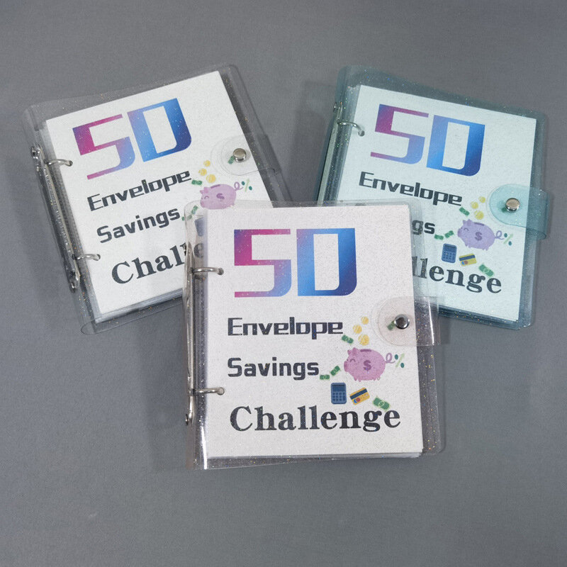 1Set 50 Days Envelope Savings Challenge $3000 Couple Loose-leaf Savings Notebook Saving Money Binder Cash Budget Storage Book