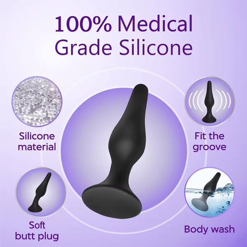 4pcs S/M/L/XL Plug anale Kit di allenamento della prostata giocattolo anale in Silicone per principianti stimolazione Plug anale giocattoli per adulti prodotti del sesso
