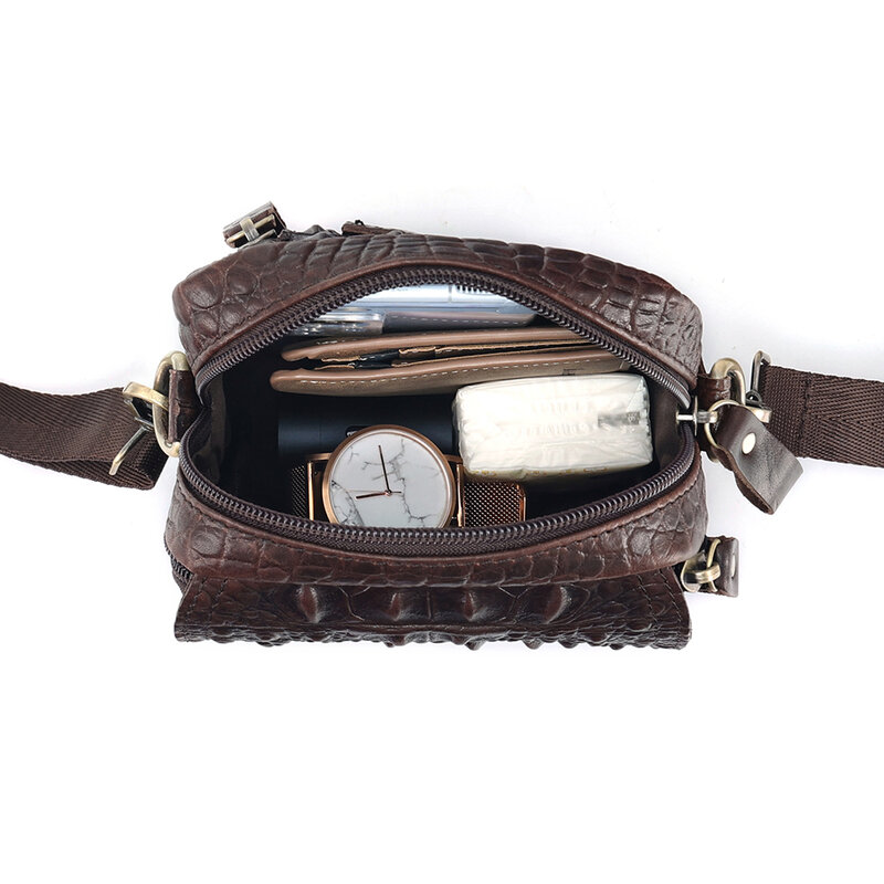 JOYIR поясная сумка из натуральной воловьей кожи, винтажные сумки на плечо с крокодиловым узором, винтажная маленькая сумка-мессенджер, поясная сумка для мужчин