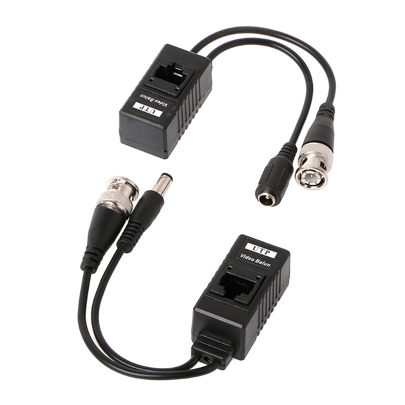 1 paar BNC Zu RJ45 Passive Video Power + Audio Balun Transceiver Für Cctv-kamera