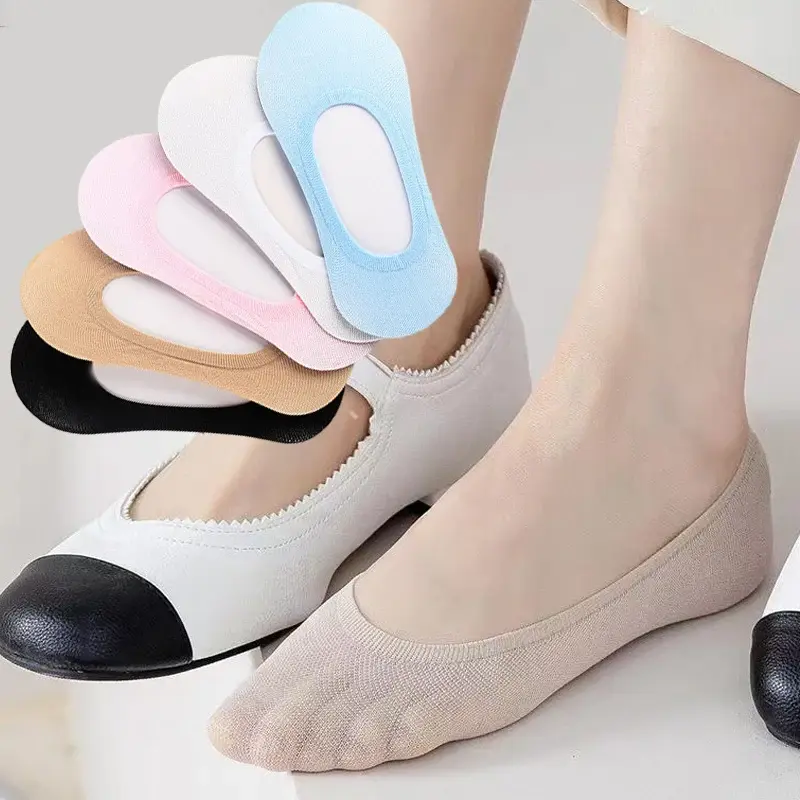5/20pairs Transparent Summer Invisible Shallow Sox Footsies Liner Trainer Ballerina Women Boat Socks Ladies Thin Sock Slippers