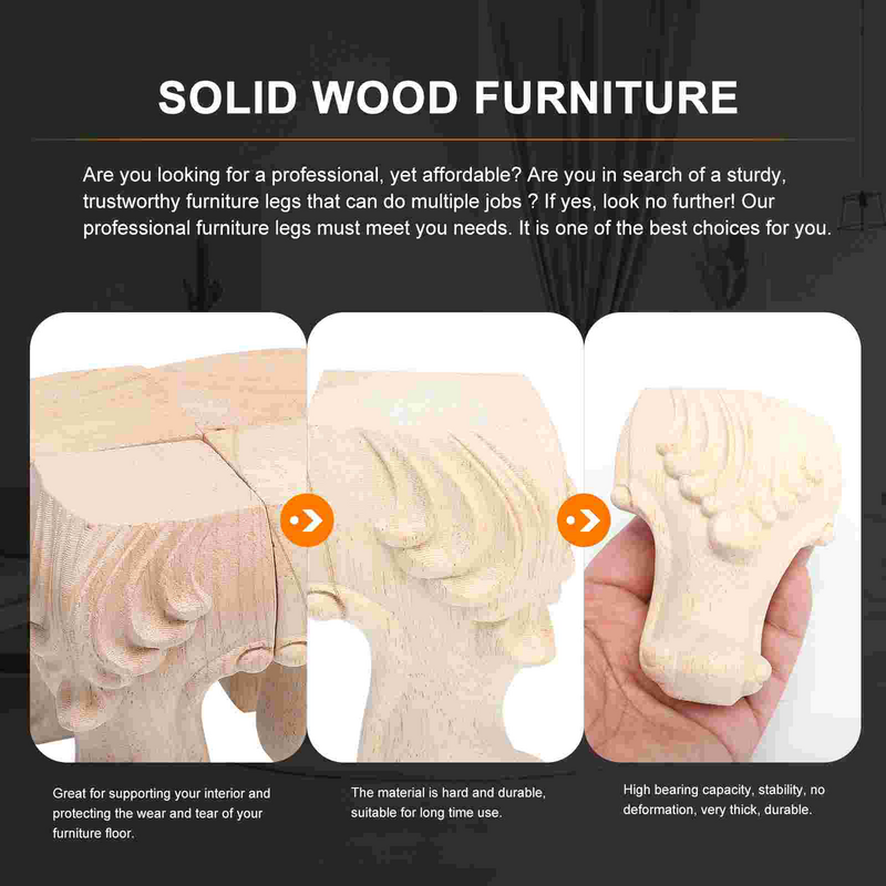 Patas de madera para muebles, muebles de 4 piezas, accesorios para mesa, armario, sofá decorativo para el hogar