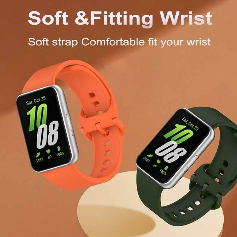 Silicone Band For Samsung Galaxy Fit 3 Band With Soft Case Protector Replacement Watchband Accessories Fit 3 Sport Bracelet