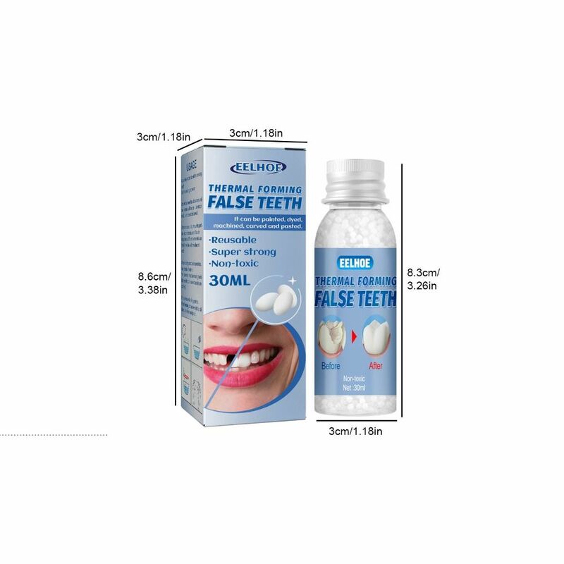 1 Fles 30Ml Tand Reparatie Kit Restauratie Tanden Tijdelijke Tanden Vervanging Kit Diy Warmte Fit Tandheelkundige