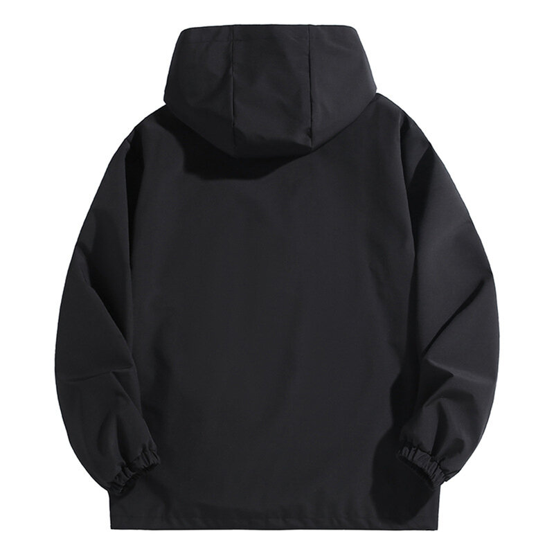 Coupe-vent imperméable pour homme, veste d'extérieur, couleur unie, noir, grande taille 10XL 12XL