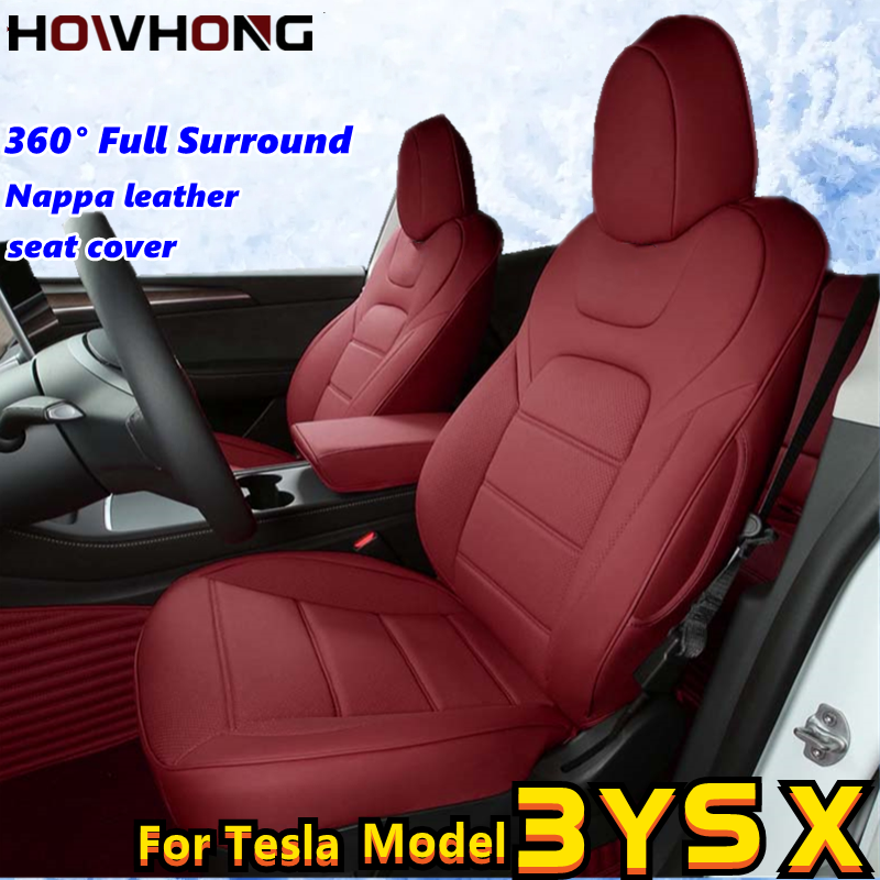 Чехол для автомобильных сидений Tesla Model 3 Y S, чехол из кожи наппа, стиль Full Surround, оптовая цена, индивидуальные аксессуары для интерьера