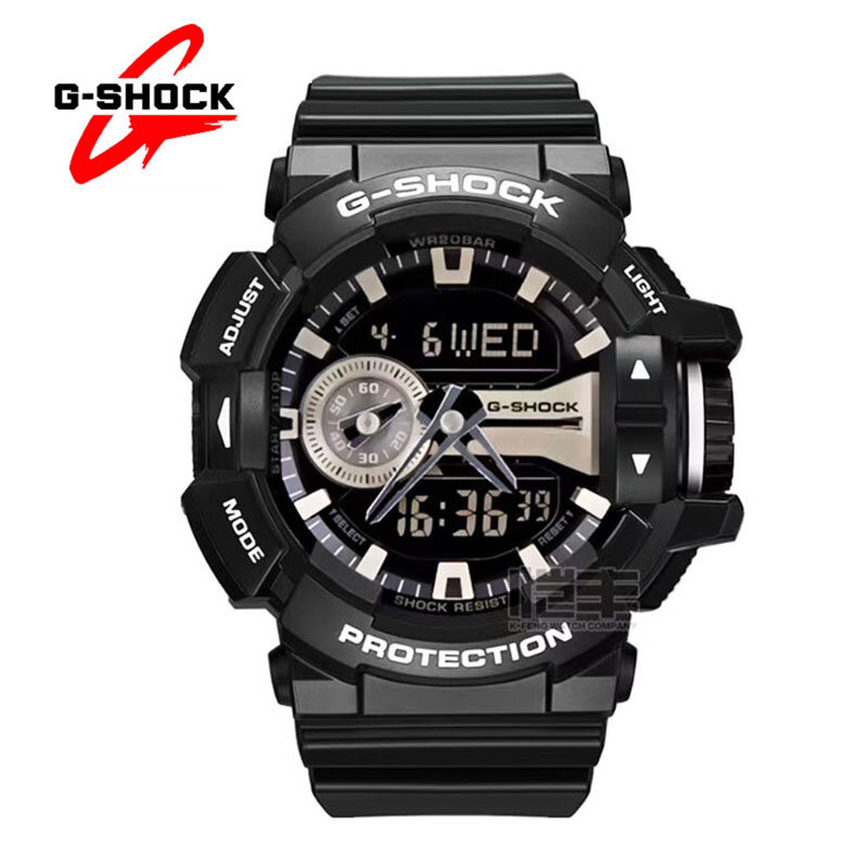 Zegarki G-SHOCK dla mężczyzn GA400 moda na co dzień wielofunkcyjny Outdoor sportowy wstrząsoodporny podwójny wyświetlacz LED męski zegarek kwarcowy