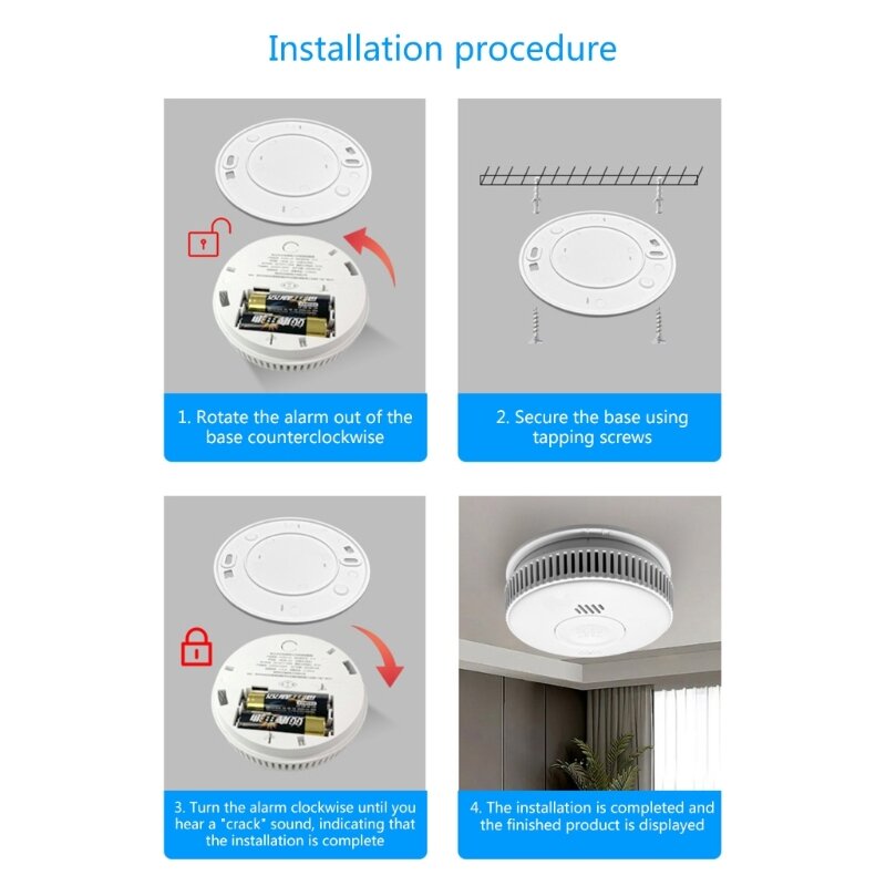 Fotolistrik Alarm WiFi Portabel Detektor Alarm WiFi Pemasangan Sederhana untuk Perlindungan Rumah Tahan Lama