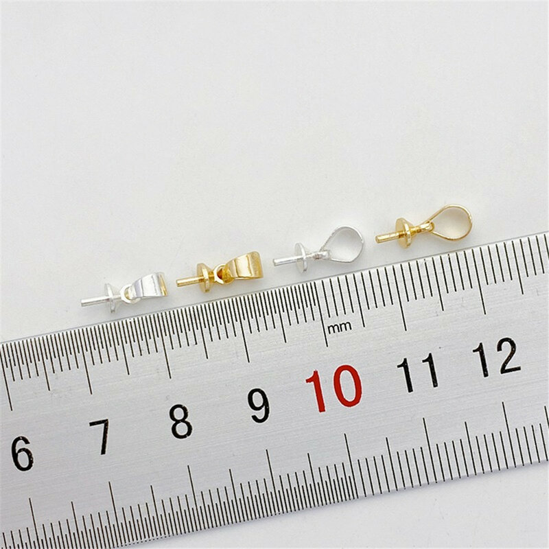 14 Karat Gold Silber Tasche hängen Schaf Auge Nadel Anhänger hand gefertigt DIY halbes Loch Perle Träger Armband Halskette Schmuck Material
