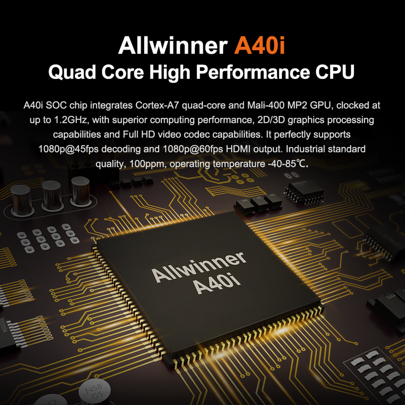 Computer integrato Arm industriello Controle Computer Allwinner A40i Quad-Core Android single board computer Box Wifi/4G