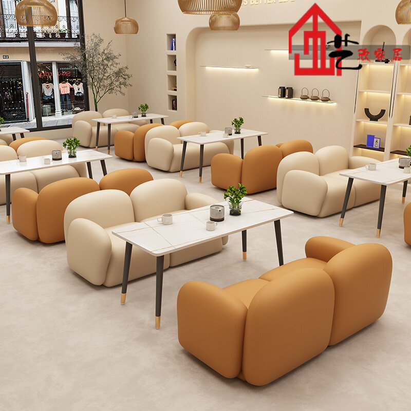 โต๊ะกาแฟทรงสี่เหลี่ยมทันสมัยโต๊ะกาแฟสีขาวร้านอาหารแบบนอร์ดิกห้องนั่งเล่นเฟอร์นิเจอร์โรงแรม