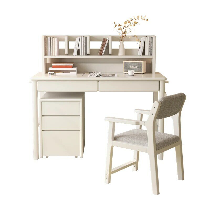 Biurko, półka na książki, zintegrowane biurko komputerowe, nowoczesny i prosty sypialnia, ławka szkolna, krzesło, połączone biurko