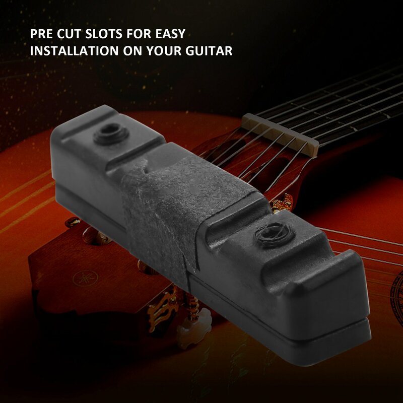 Pom Nut dapat diatur slot untuk 5 senar suku cadang pengganti gitar Bass hitam