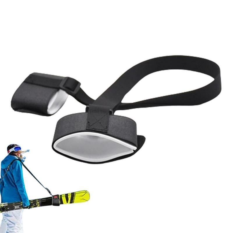 Portador de esquí ajustable, correa ajustable para el hombro, correa de transporte de esquí con almohadillas EVA para esquiar, senderismo y montar