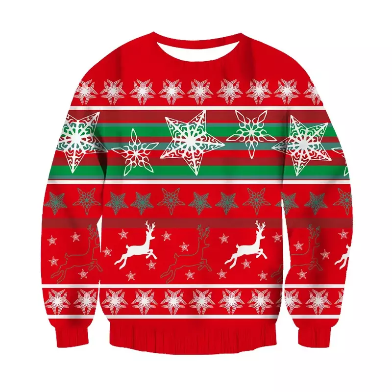 2023 winter popular Christmas men's and women's long-sleeved couple clothing New Year's Christmas holiday sweatshirts Undershirt