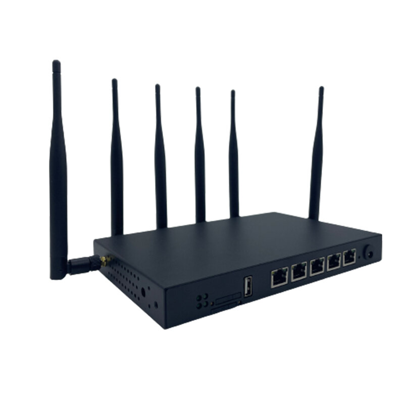 1800Mbps WIFI6 Gigabit Router 4G 5G RJ11 Cổng Kép 5G Công Nghiệp Router Kèm SIM khe Cắm 6 * 5dBi Ăng Ten