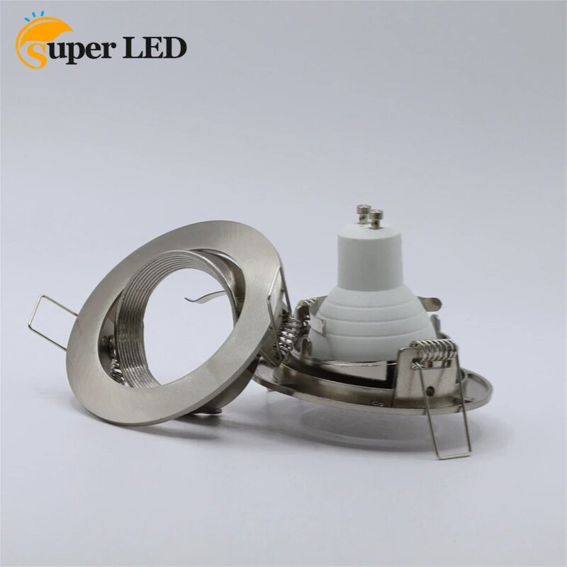 Penjualan Terbaik lampu sorot LED bulat paduan seng GU10 perlengkapan lampu sorot bawah dapat disesuaikan