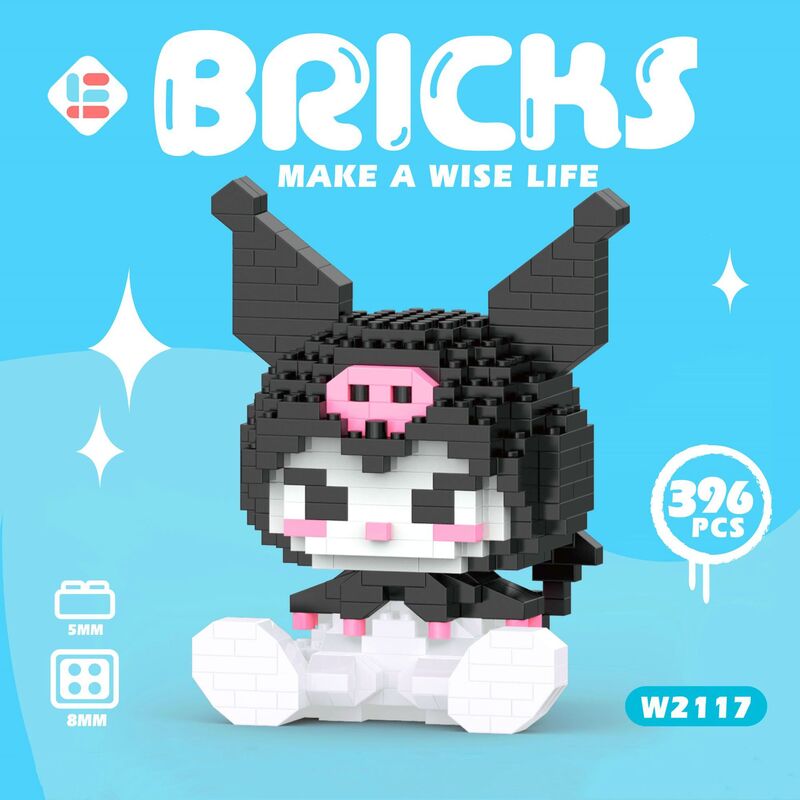 Sanrio-Kawaii Snow Katty Puromi互換ビルディングブロック,誕生日プレゼント用の組み立ておもちゃ