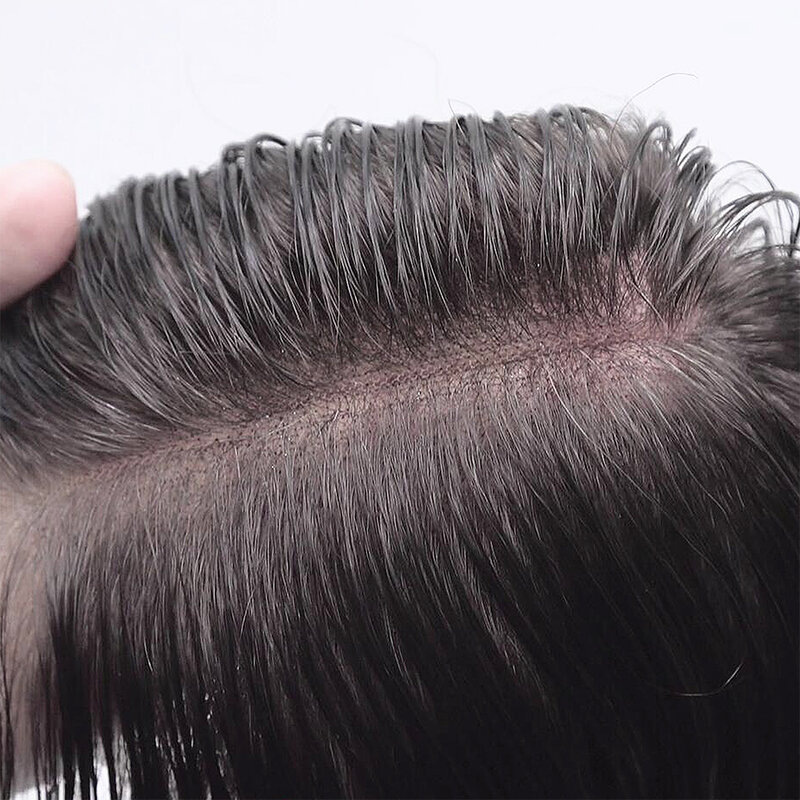 Zakya High Quality Full Swiss Lace PU Men's Capillary Prothesis Toupee Wig Man Natural  Mens Hair Piece